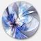Designart - Blue Large Symmetrical Fractal Flower' Floral Metal Circle Wall Art